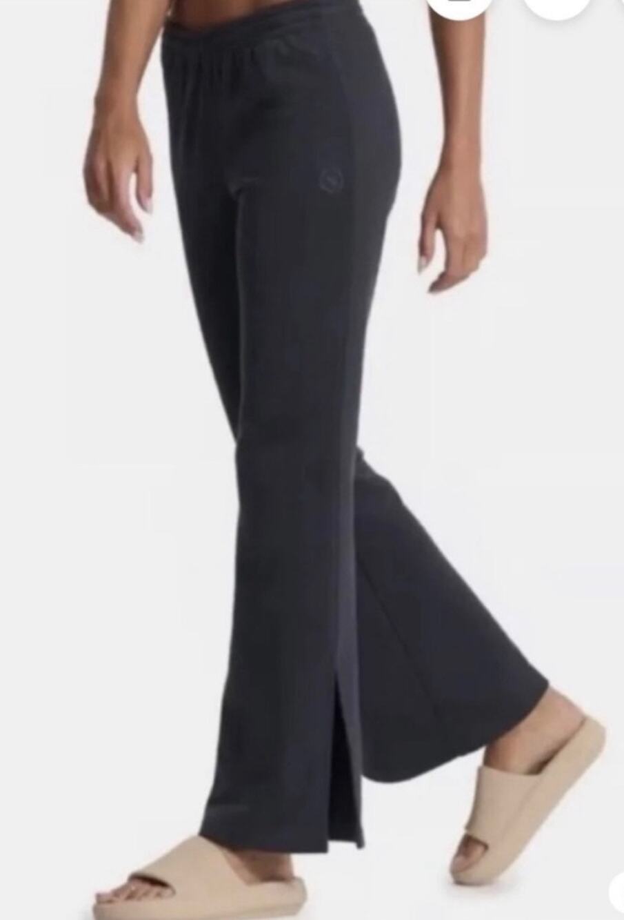 Vuori Sedona Charcoal Gray Drawstring Wide Leg Split Hem Pants Size Medium